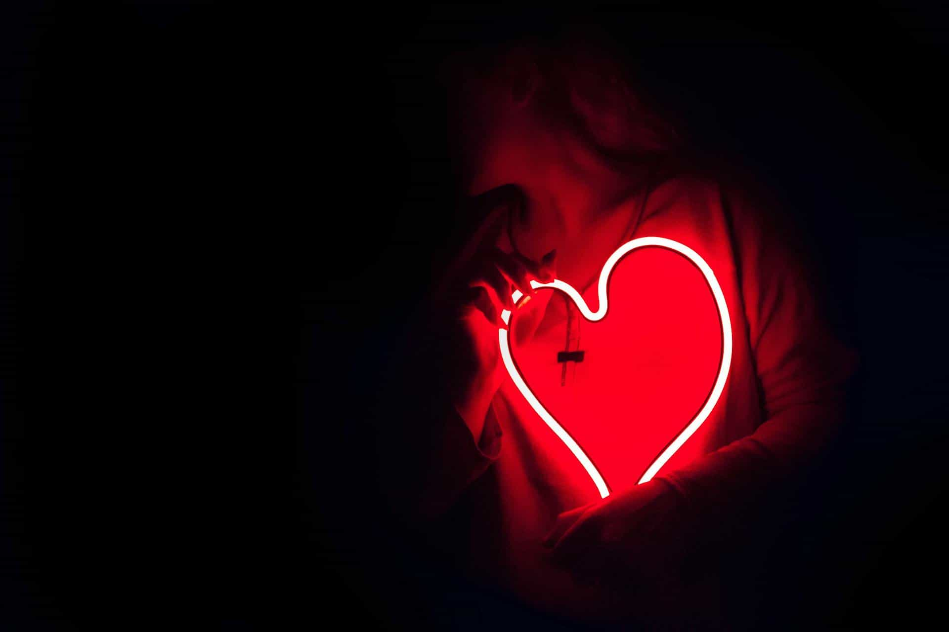 heart shaped neon light