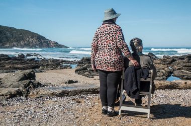 women on beach