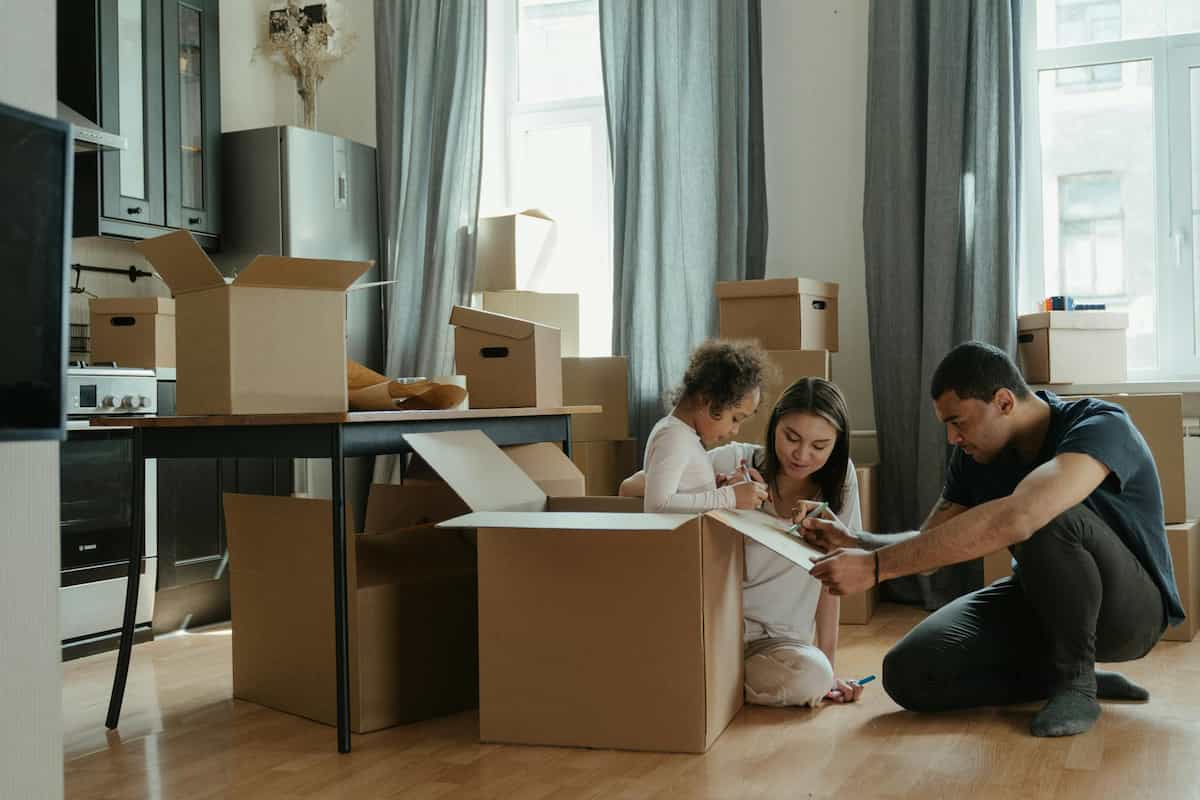 family moving into new home