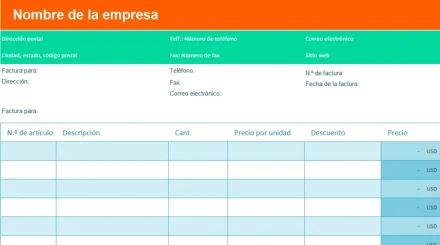 Plantilla de factura en Excel gratis
