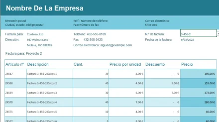 Seguimiento de factura de ventas en Excel