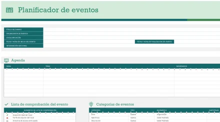 Plantilla de planificador de eventos en Excel