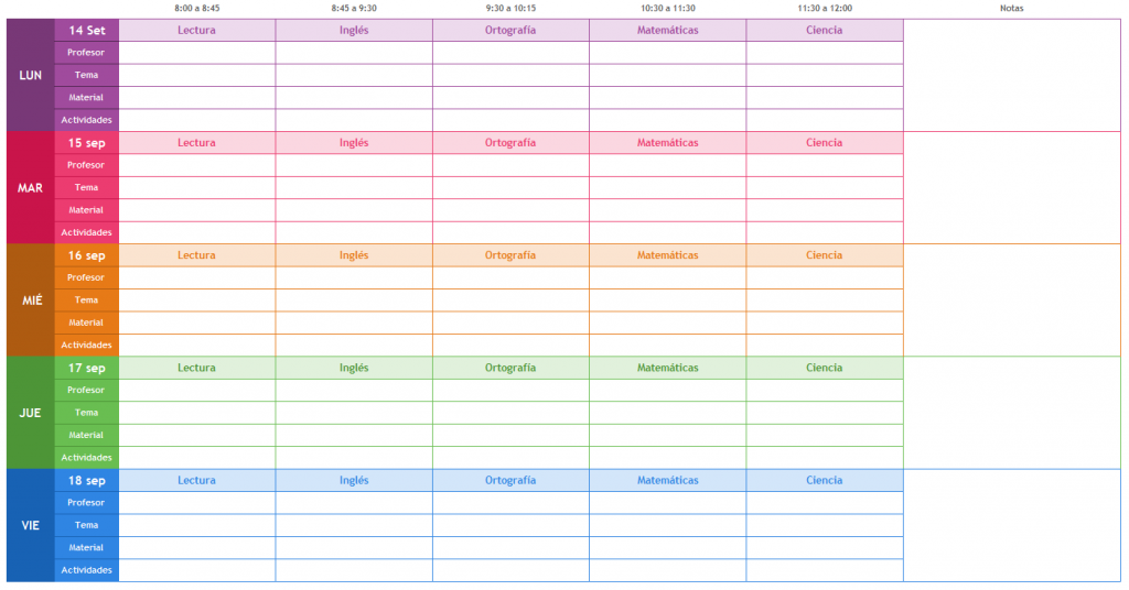 School planning template in excel - templatek.com