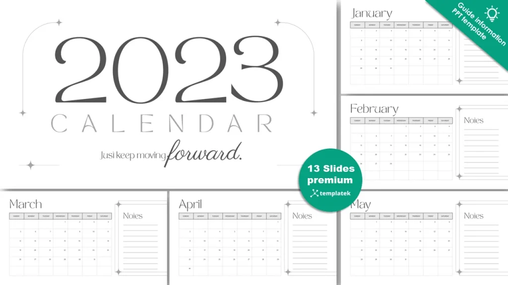 Modern Minimalist 2023 Calendar - templatek.com