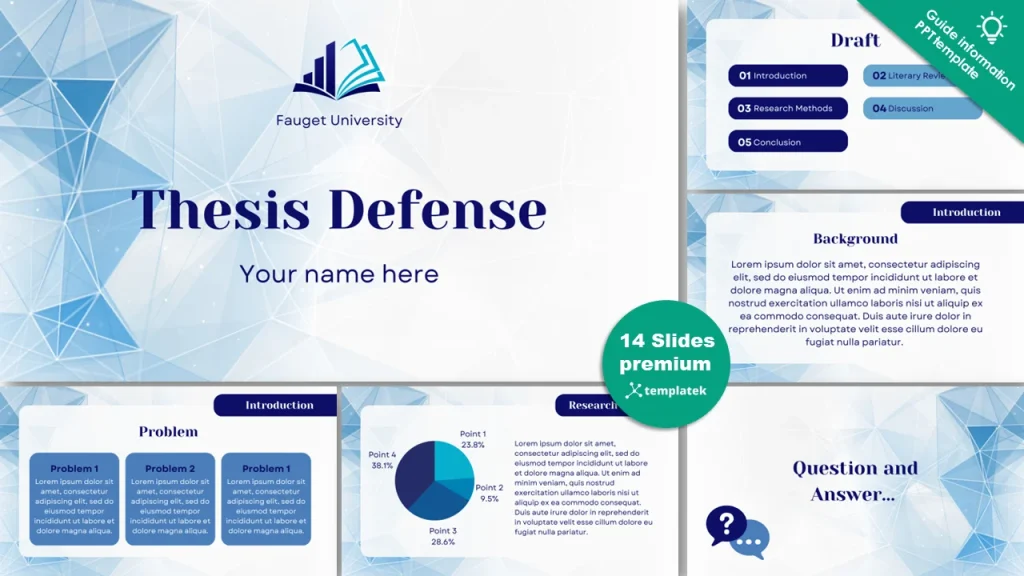 Elegant thesis defense presentation template