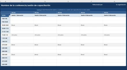 Plantilla de horario de trabajo en excel