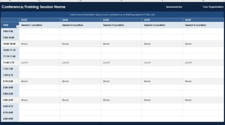 Work schedule template in excel
