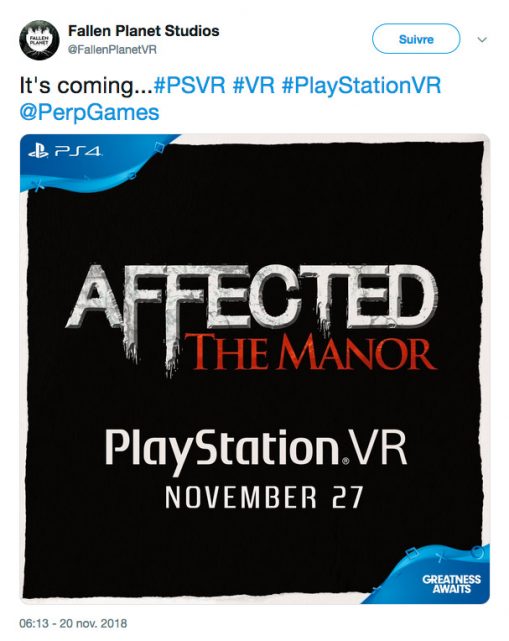 Affected The Manor PSVR VR4player