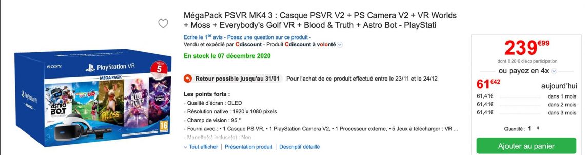 Sony PlayStation VR V2 + PlayStation Camera + Mega Pack - Astro Bot: Rescue  Mission + Everybody's Golf VR + Moos + Blood & Truth + PlayStation VR  Worlds au meilleur prix sur