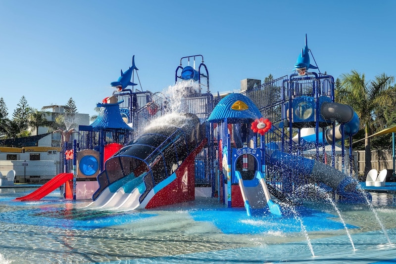 Kids' waterpark at Oaks Sunshine Coast Oasis Resort, QLD.