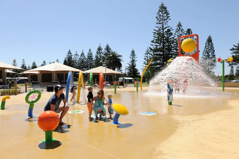 Kids' water park at Big4 West Beach Parks, West Beach, South Australia.