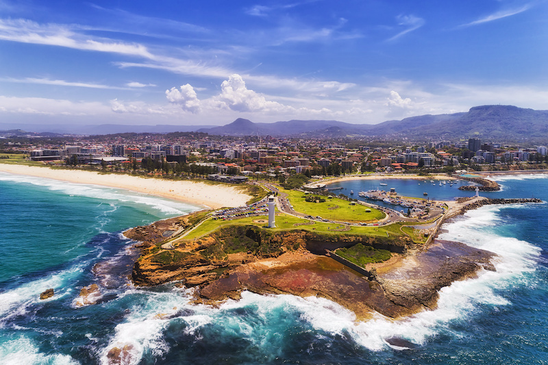 Aerial shot of Wollongong Head, NSW, Australia.