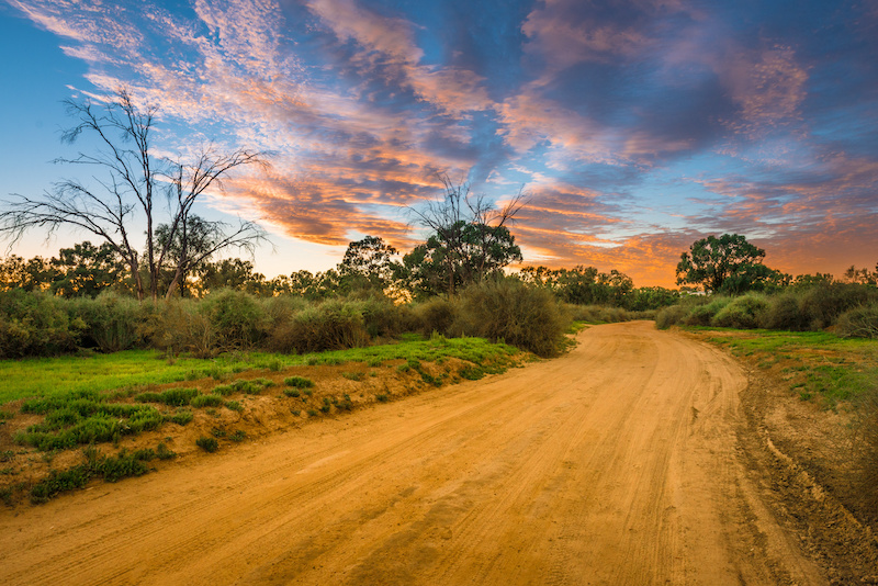 Dirt road in outback Australia