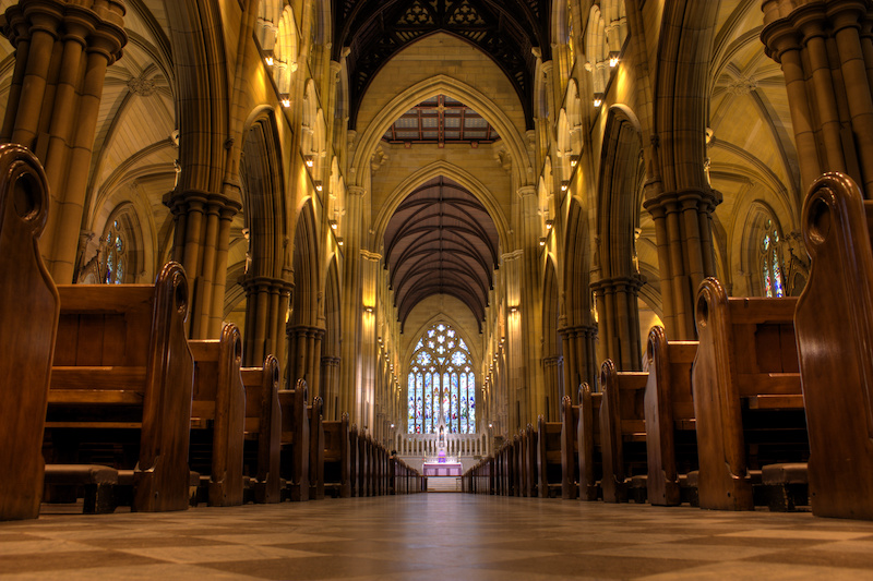 Interior of St Mary's Cathedral, Sydney, Australia