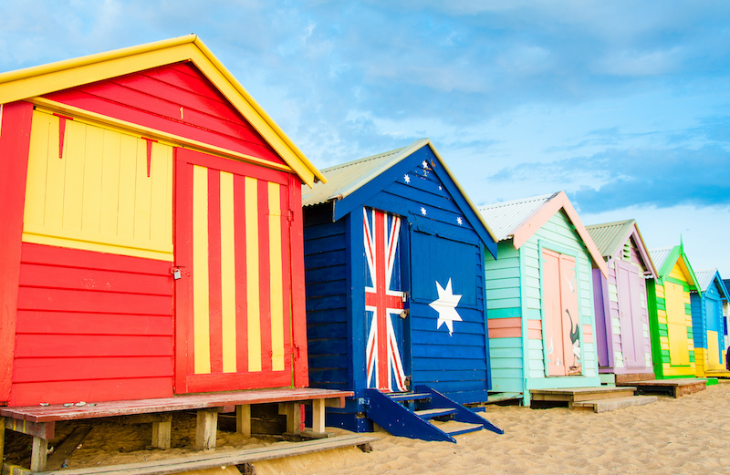 Bathing boxes at Brighton Beach, Melbourne, VIC