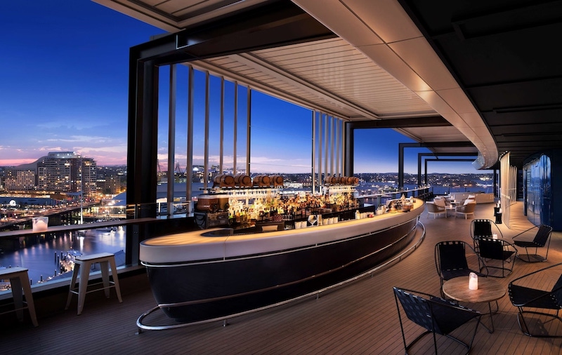 Zephyr rooftop bar at the Hyatt Regency Sydney