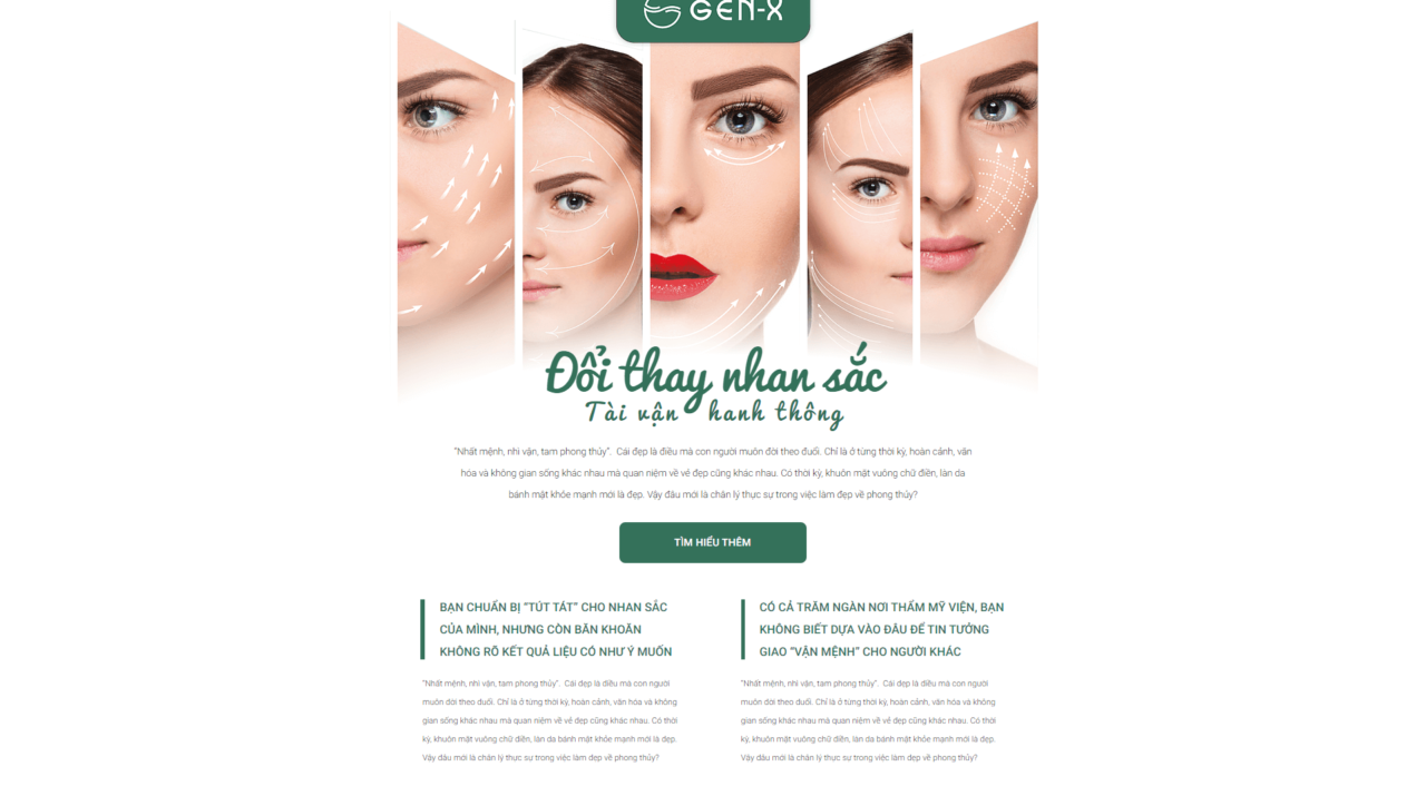 Thiết kế Landing Page gia tăng chuyển đổi cho thẩm mỹ viện Gen X Clinic