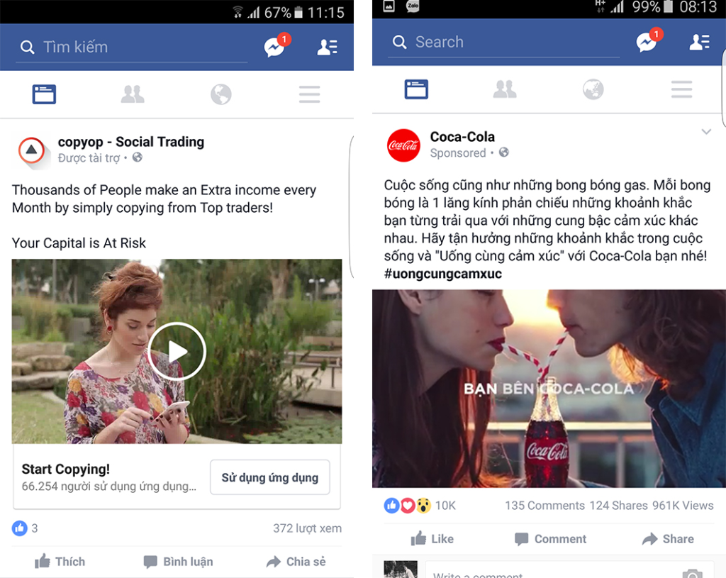 Video quảng cáo trên Facebook nên có định dạng .mp4 hoặc .mov