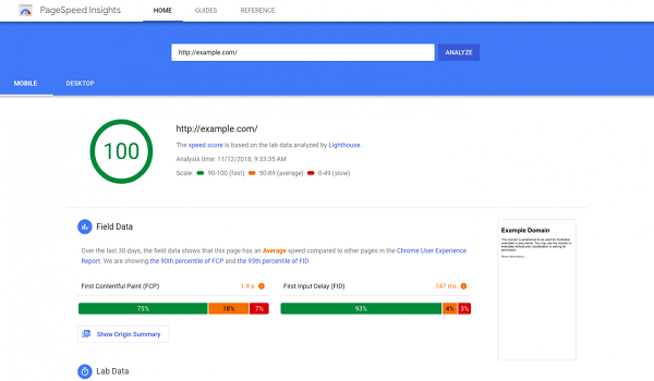 Google Pagespeed Insights FREE giúp đánh giá được tốc độ tải Web theo thang điểm từ 0 – 100