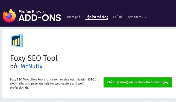Foxy SEO Tool chỉ hoạt động với trình duyệt Firefox, cho phép tùy chỉnh dễ dàng.