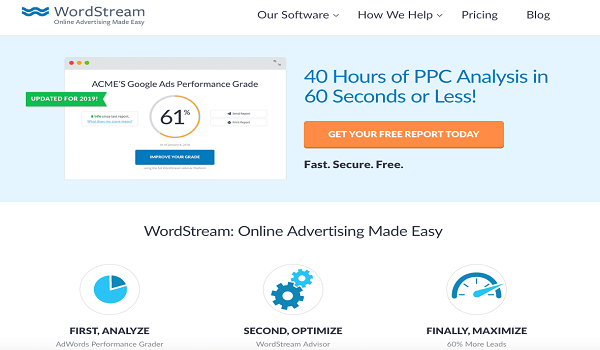 Wordstream là công cụ phân tích Onpage hoàn toàn miễn phí. 