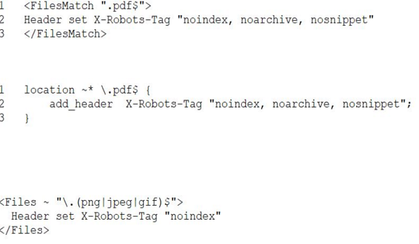X-Robot Tag được sử dụng trong tiêu đề HTTP của URL