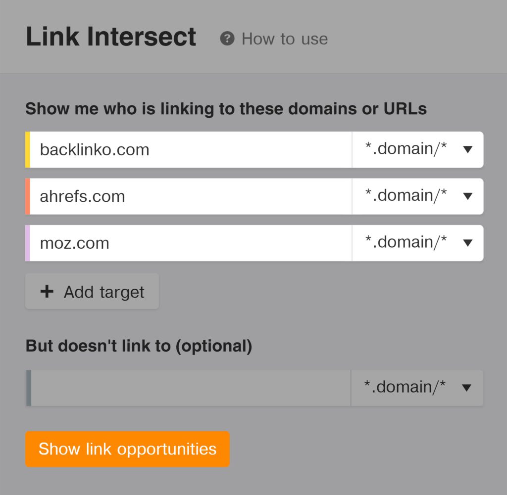 Ví dụ về tính năng Link Intersect