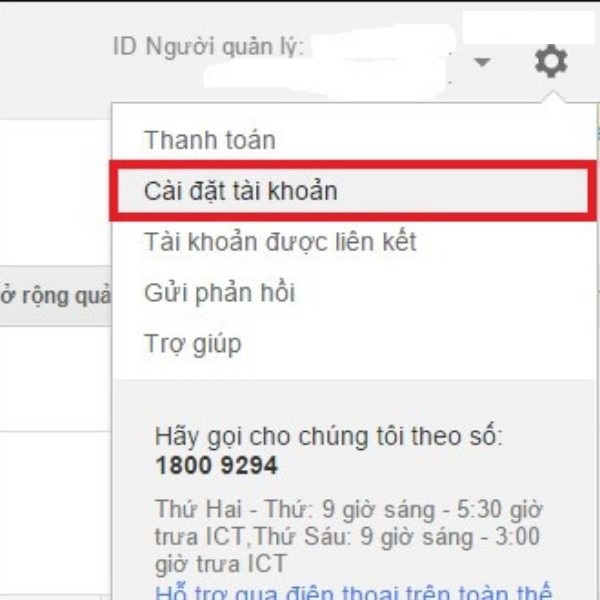 Thiết lập phân quyền truy cập tài khoản Google Ads