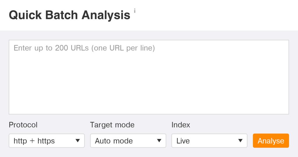 Batch Analysis