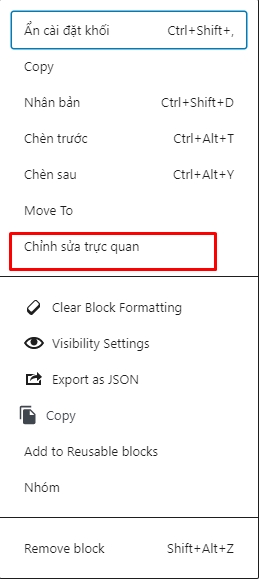 Chế độ chỉnh sửa trực quan