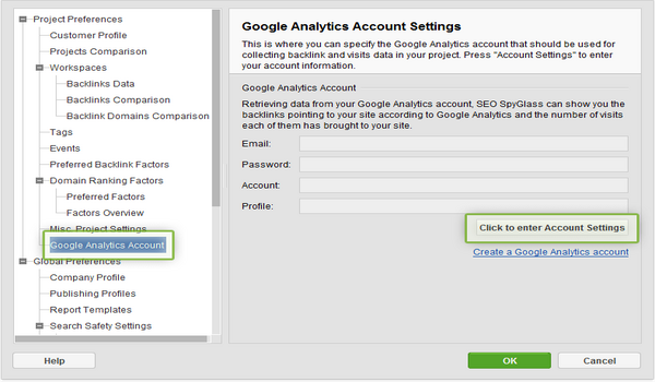 Thêm tài khoản Google Analytics để có thể sử dụng số liệu trong bảng báo cáo