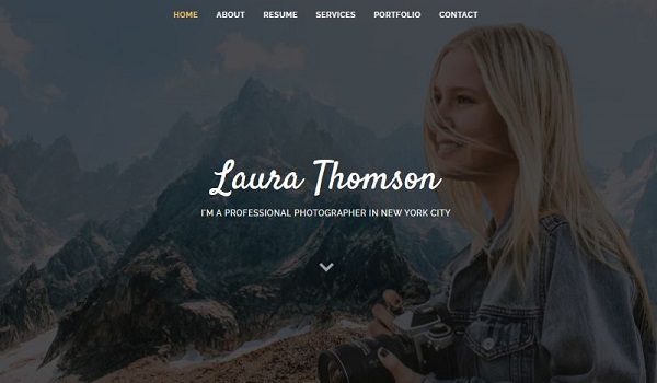 Laura là một Template phù hợp cho các nhiếp ảnh gia, nhà thiết kế Web.