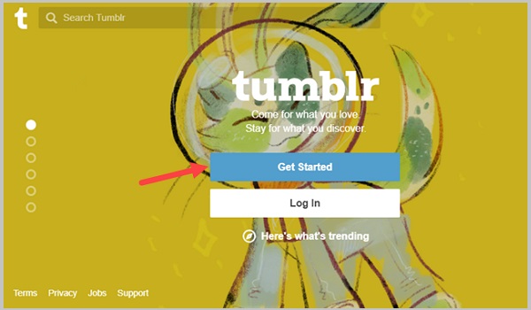 Các bước tạo tài khoản Tumblr khá đơn giản.
