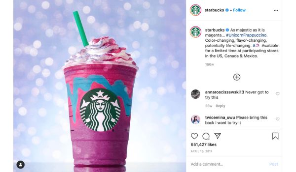 instagram post của Starbuck