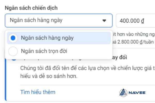 Cài đặt ngân sách chạy Ads theo ngày