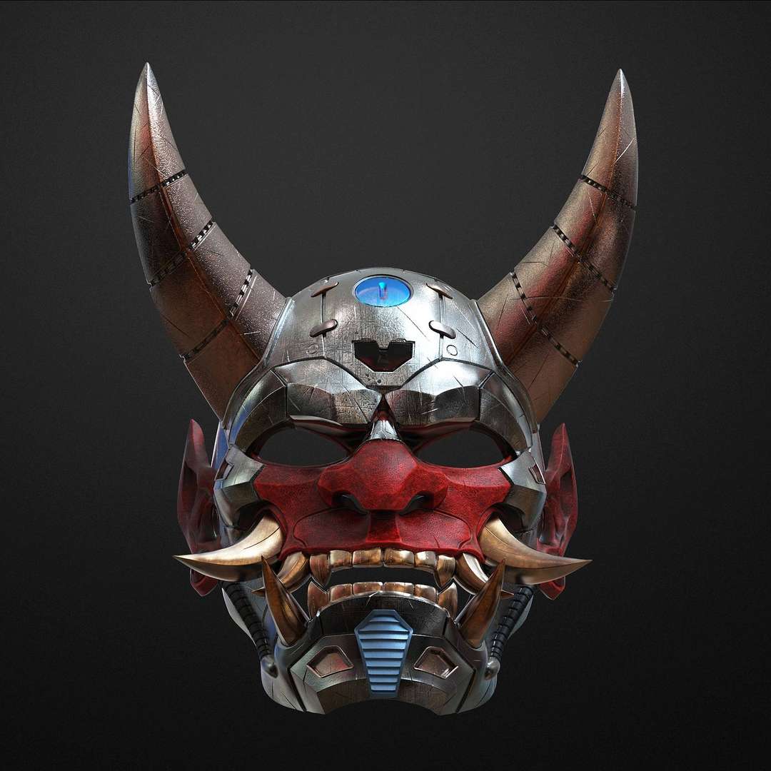 CO3D - Cyberpunk Japanese Oni Mask 3D print model