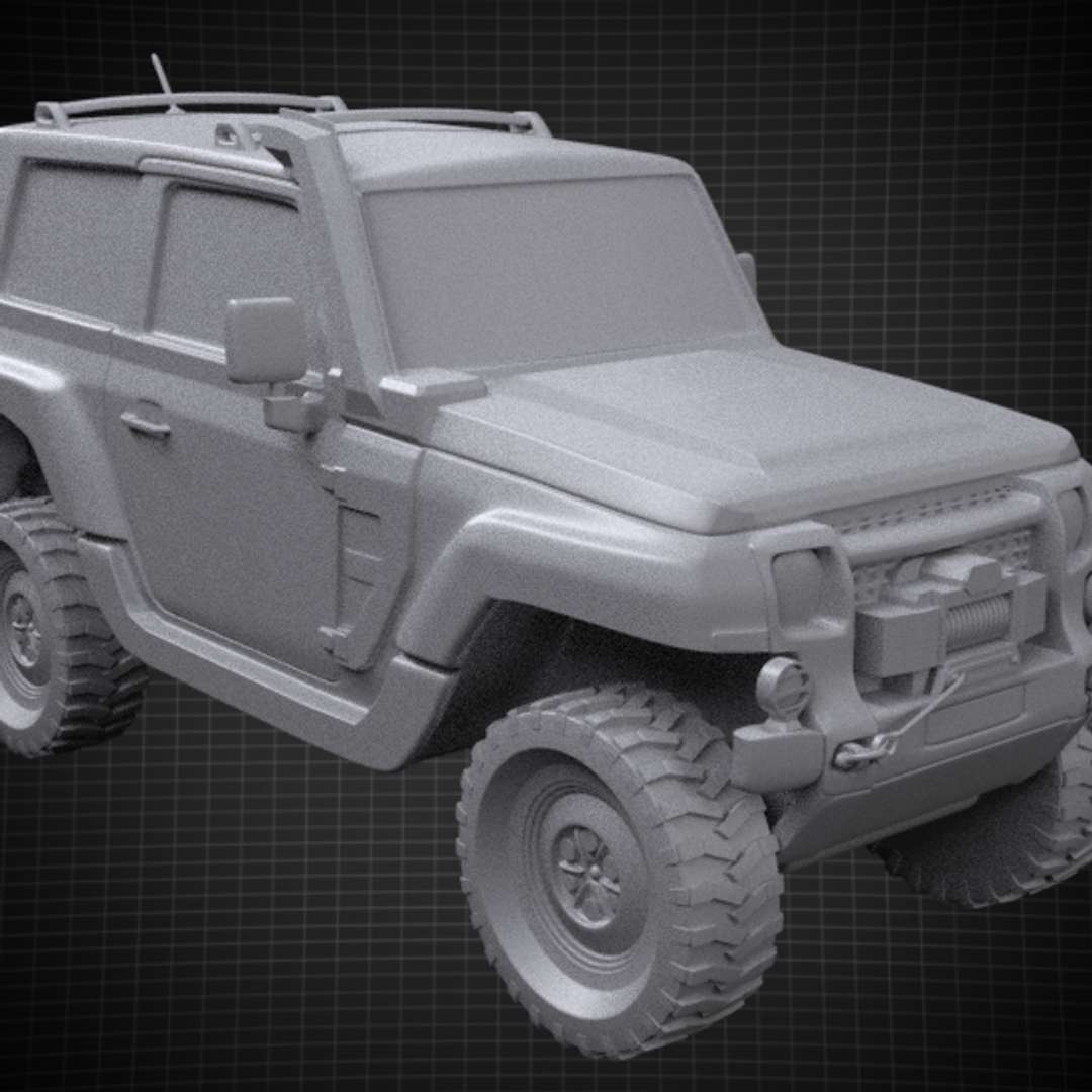 CO3D - Jeep stl for 3D printing with separated Wheel