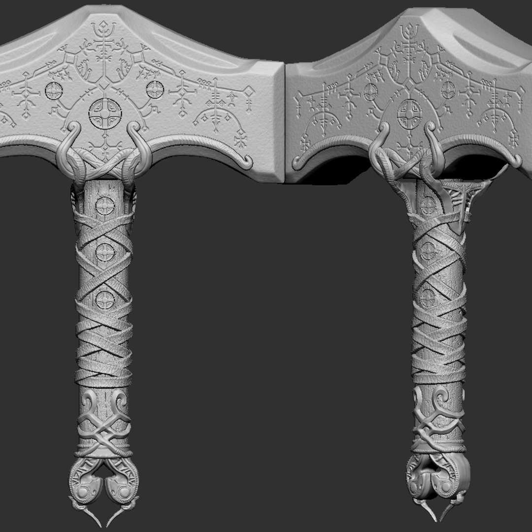 STL file God of War: Ragnarok - Thor Mjolnir - UPDATED 🔫・Design