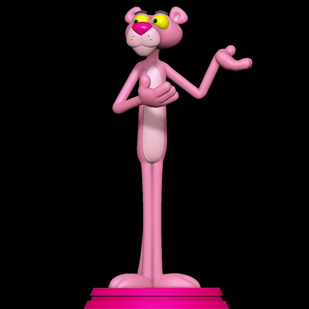 STL file The Pink Panther - 80's cartoon-FANART FIGURINE・3D print design to  download・Cults