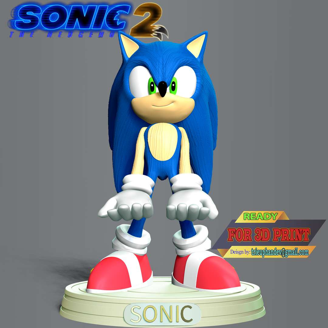 The Sonic Fanart - 3D Print Model by Bon Bon Art