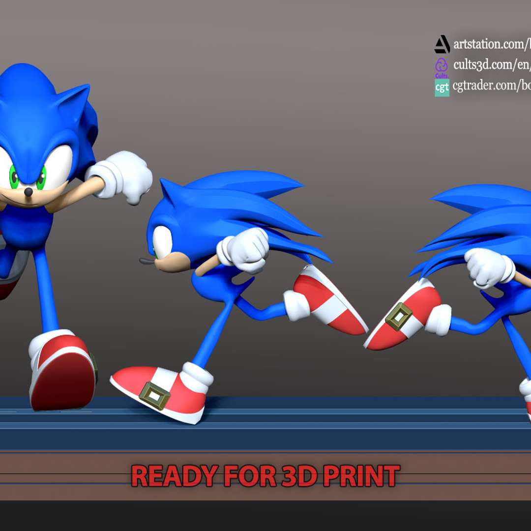 The Sonic Fanart - 3D Print Model by Bon Bon Art