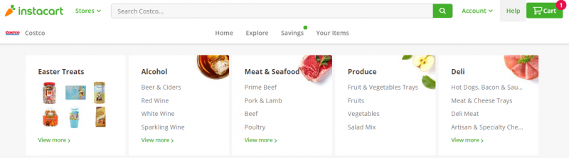 Instacart product search