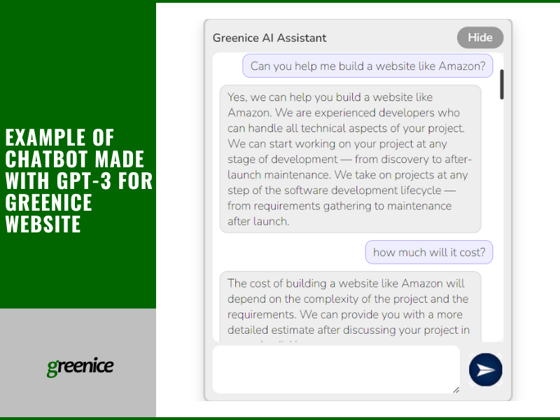 example of gpt-3 chatbot for greenice
