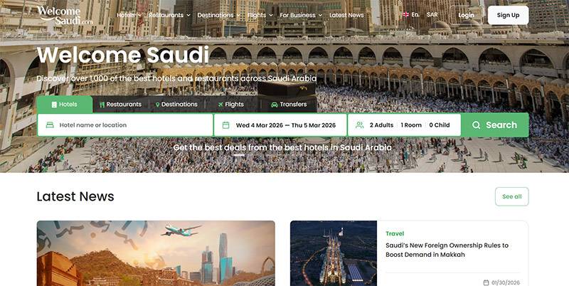 Welcome Saudi: Custom Travel Aggregator & Booking Platform