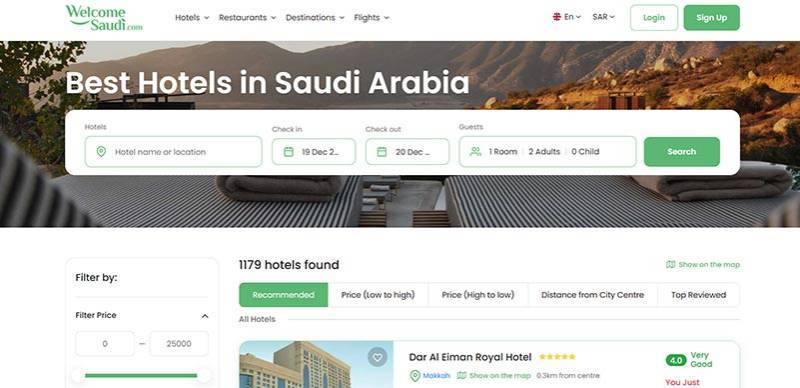 Welcome Saudi: Custom Travel Aggregator & Booking Platform