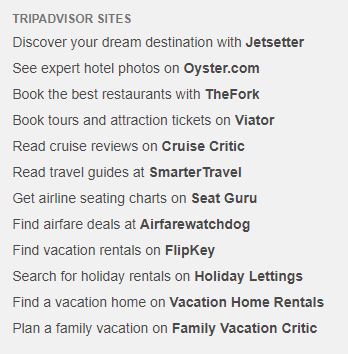 TripAdvisor's products