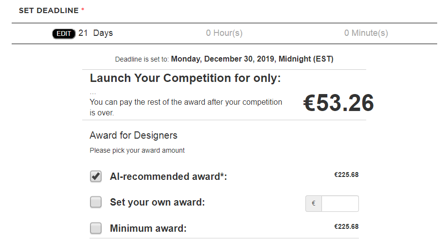 Arcbazar - ML-based award recommendation