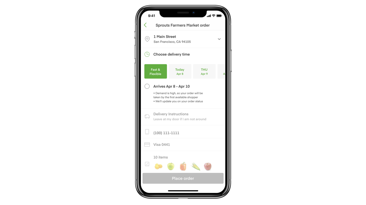 Delivery on availability