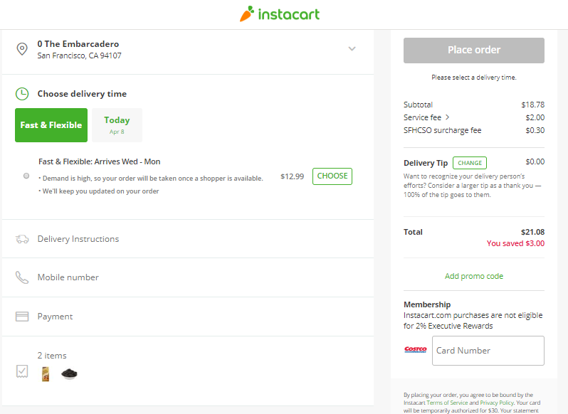 Checkout process