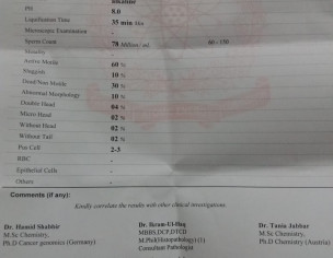 Semen Report